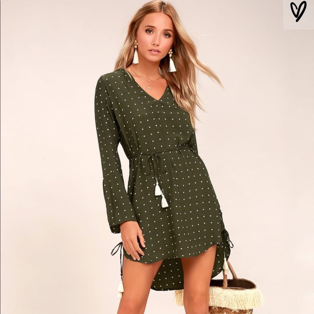 Faithfull the Brand Neroli Olive Green Dress